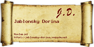 Jablonsky Dorina névjegykártya