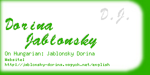 dorina jablonsky business card